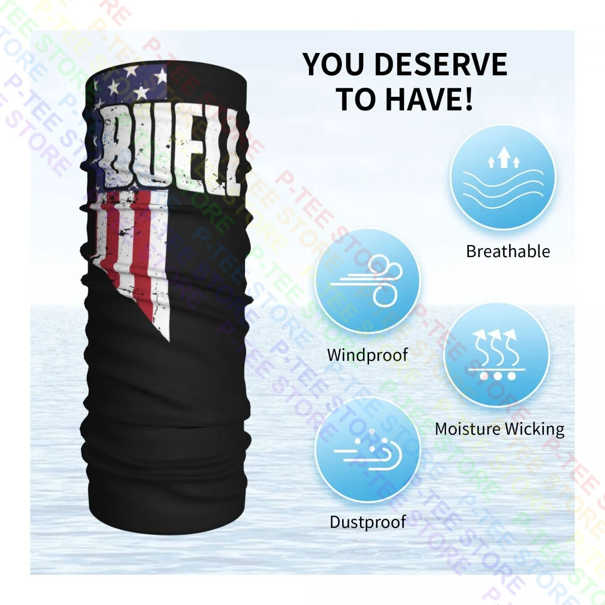 Buell Family American Flag Neck Gaiter Bandana Scarf Face Mask Soft Headwear Neck Warmer
