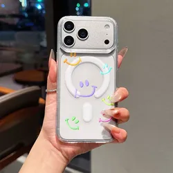 Dopamine Smile Wireless Charging Phone Case with MagSafe Cover - iPhone 12 Mini (Clear - LYH50)