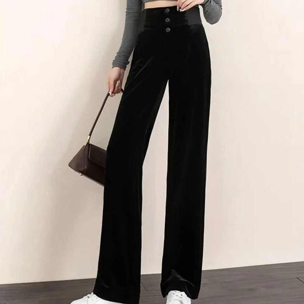 New Fashion 2022 Women Pant  Office Lady Black Straight Suit Pants Full Trousers Korean Style Female Elegant Streetwear Pants 8 vuori joggers