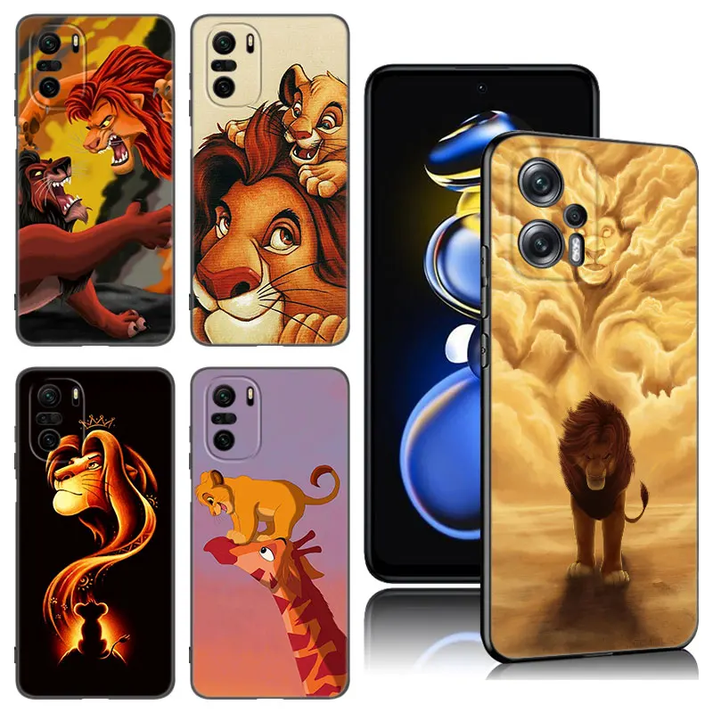 The King Lion Simba Custodia In Silicone Nero Per Xiaomi Poco X3 X4 Nfc F4 Gt F5 M3 M4 M6 X5 X6 Pro Neo 5G C55 C65 M5 4G