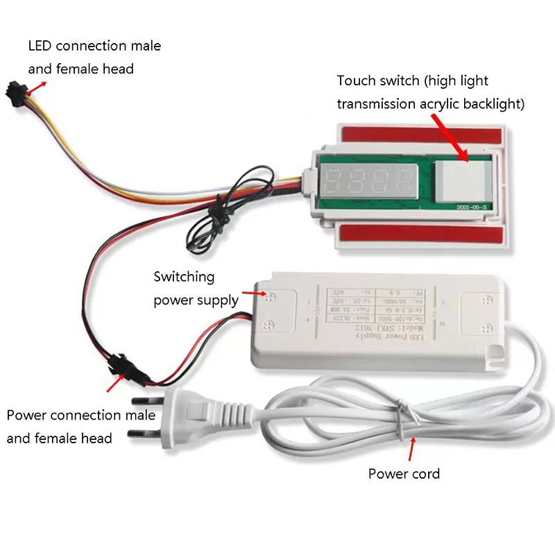 5a 12-24V Schakelaar Aan/Uit Led Lichtschakelaar Badkamerspiegelcontroller Geïntegreerde Tijdtemperatuur Spiegellampsensor Dimmer