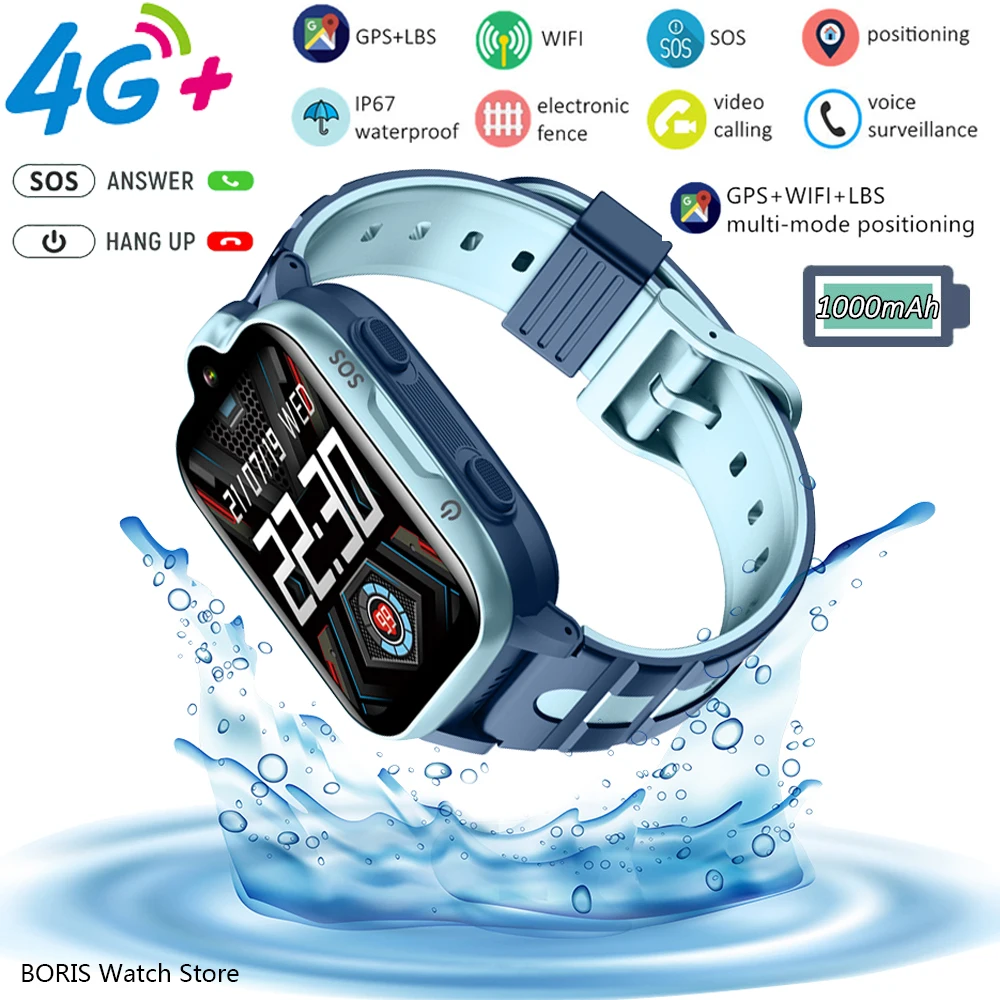 

Умные часы Дети 4G SIM GPS LBS трекер Мальчики Девочки Smartwatch SOS Видеозвонок Камера Водонепроницаемый Интеллектуальные Наручные Часы Часы