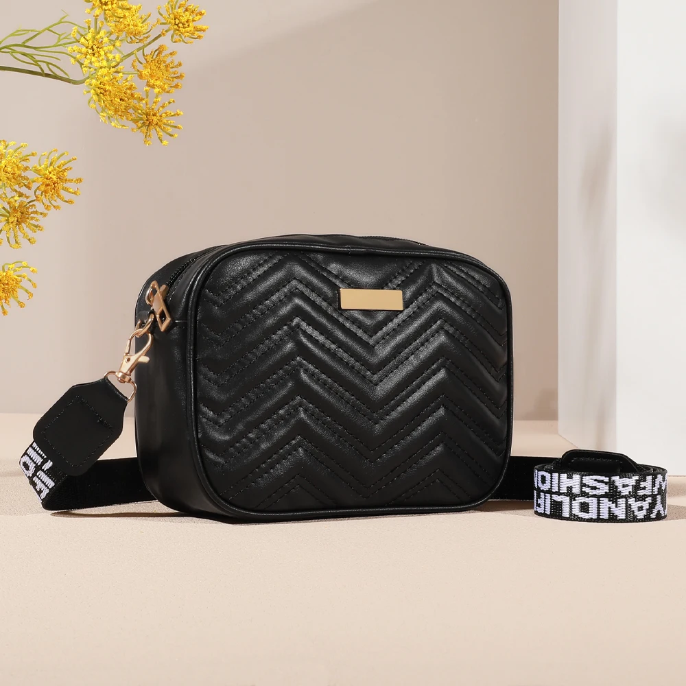 Shoulder Bag Square Quilted Detail Zipper Crossbody Bag For Women Classic All-Match Wallet