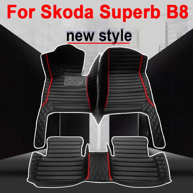 

Автомобильные коврики для Skoda Superb B8 3V 2016 ~ 2022 2021 2020 коврики кожаные напольные коврики внутренние части водонепроницаемые накладки автомобильные аксессуары