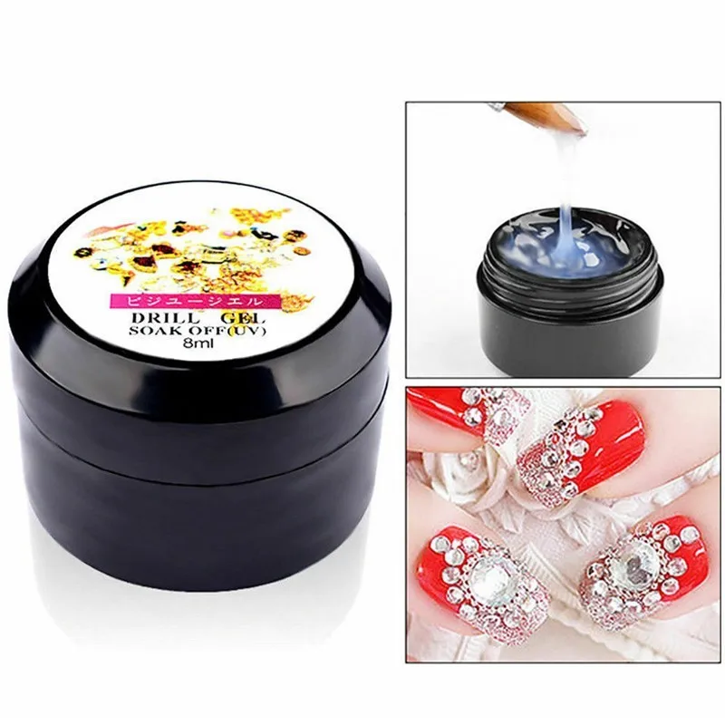 Nail Glue 8ML Easy Stick Nail Patch Gel Fast Drying Rhinestone Decoration Adhesive Bond UV Glue No-Flowing Modelling Stick Tips