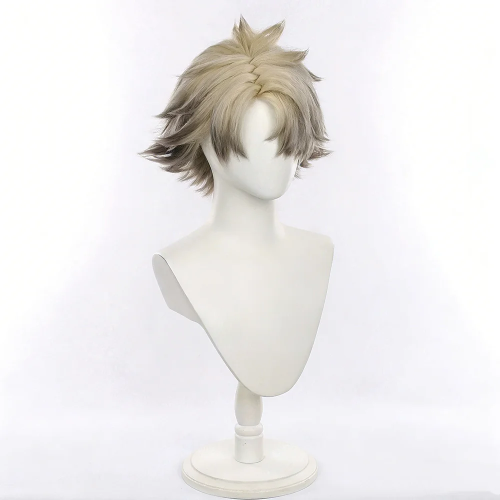 Generic Gradient Yellow Short Heat-Resistant Synthetic Wig for Cosplay Events