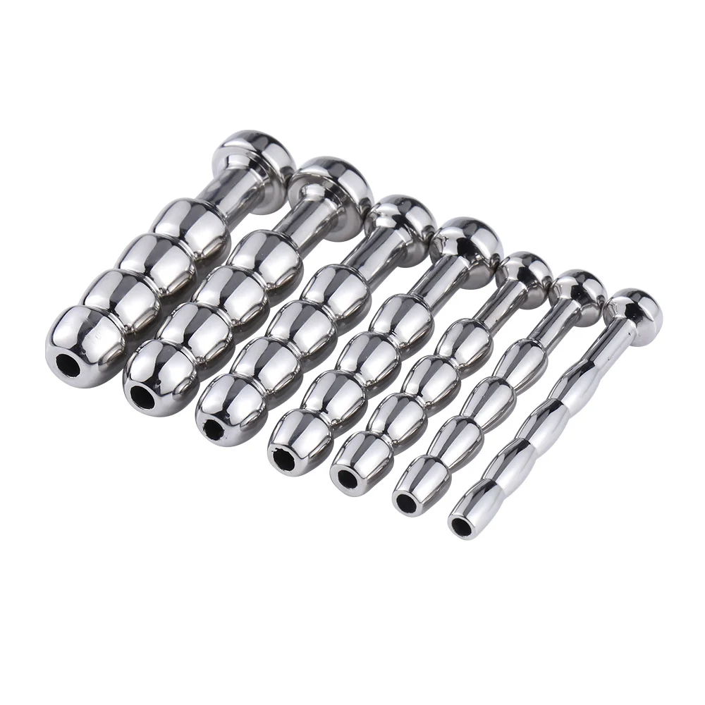 Urethral dilator silicone urethral dilator metal urethral catheter sounding penis plug insert horse eye stimulation penis trainer bdsm adult sex toys for men gay
