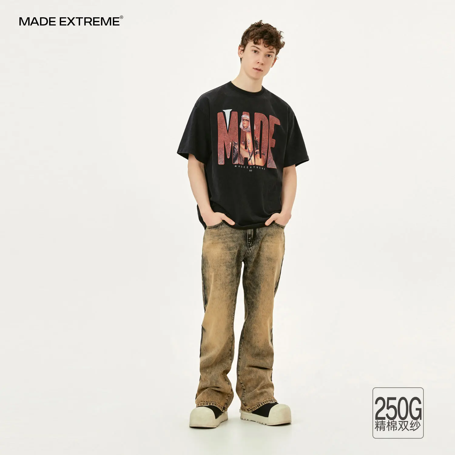

Мужская Винтажная Футболка MADEEXTREME в стиле Харадзюку