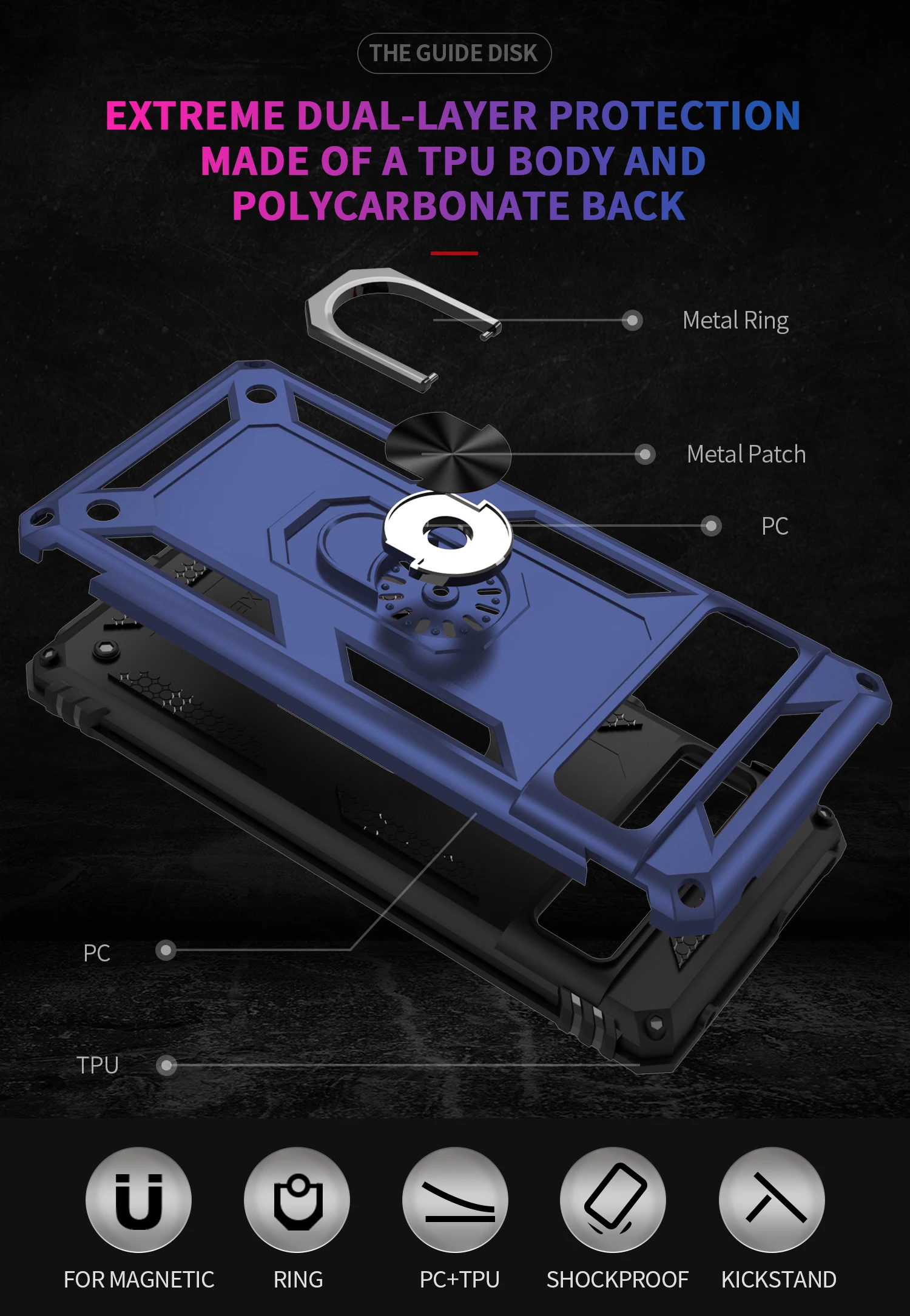 Luxury Phone case For Google Pixel 7 Pro Armor Shockproof Magnet Holder Ring Phone Case For Pixel7 Pro Protective Back Cover images - 6