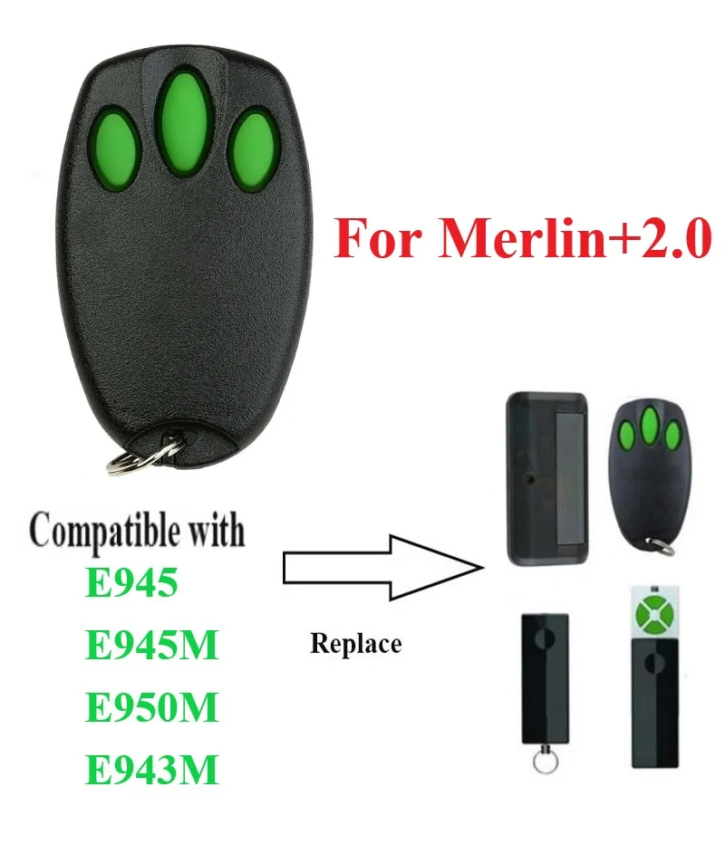 

Replace Merlin+ 2.0 E945 E945M E950M E943M Garage Door Remote Control Compatible ST50EVOB ST50EVO MT100EVO MT60EVO