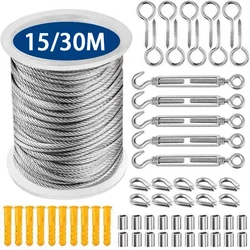 Stainless Steel Heavy Duty Cable Rope Kit with PVC Coating for Gardens, Balconies, and Fences