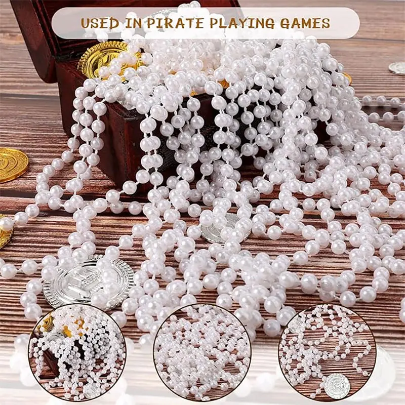Pearl Bead String Imitation Pearls Chain Craft Fishing Line Garland Decor 2/5/10Meters 3/4/5/6/8mm