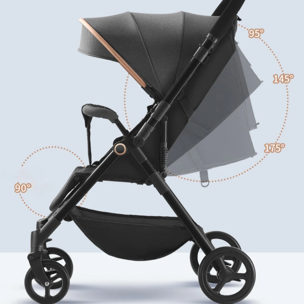 Детская коляска, двунаправленная Сверхлегкая Складная коляска с высоким ландшафтом, четырехколесная амортизационная коляска, детская коляска