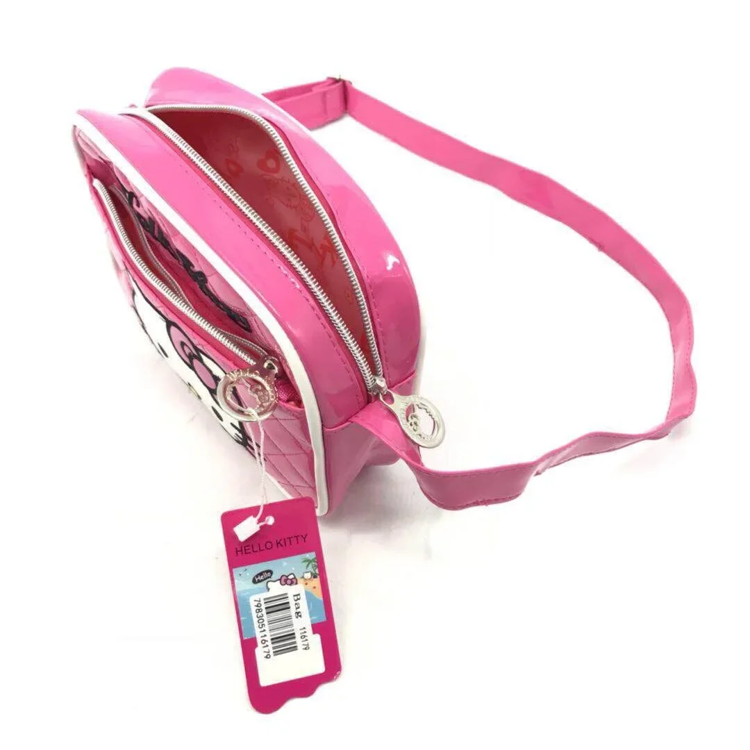Pupils cute hello kitty PU shiny shoulder bag girl 3-10 years old cartoon children messenger bag 3