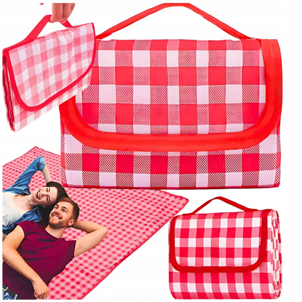 KOC mata piknikowy wodoodporny 200x200cm z izolacją PLAŻOWY z uchwytem z Polski za $6.44 / ~25zł