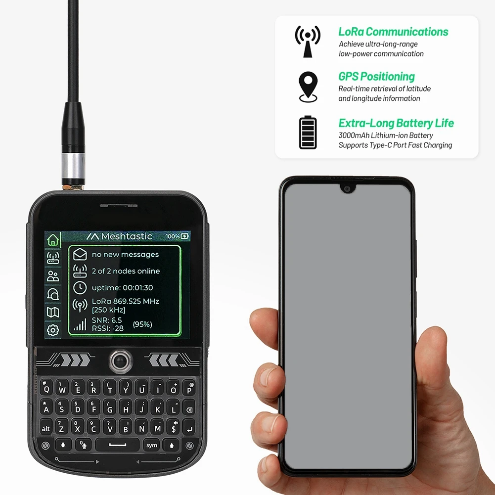 AA84 로라완 메쉬스타틱 포켓 트래커 노드 T-Deck Plus ESP32-S3 GPS 로라 메쉬 라디오 장거리 무선 통신용