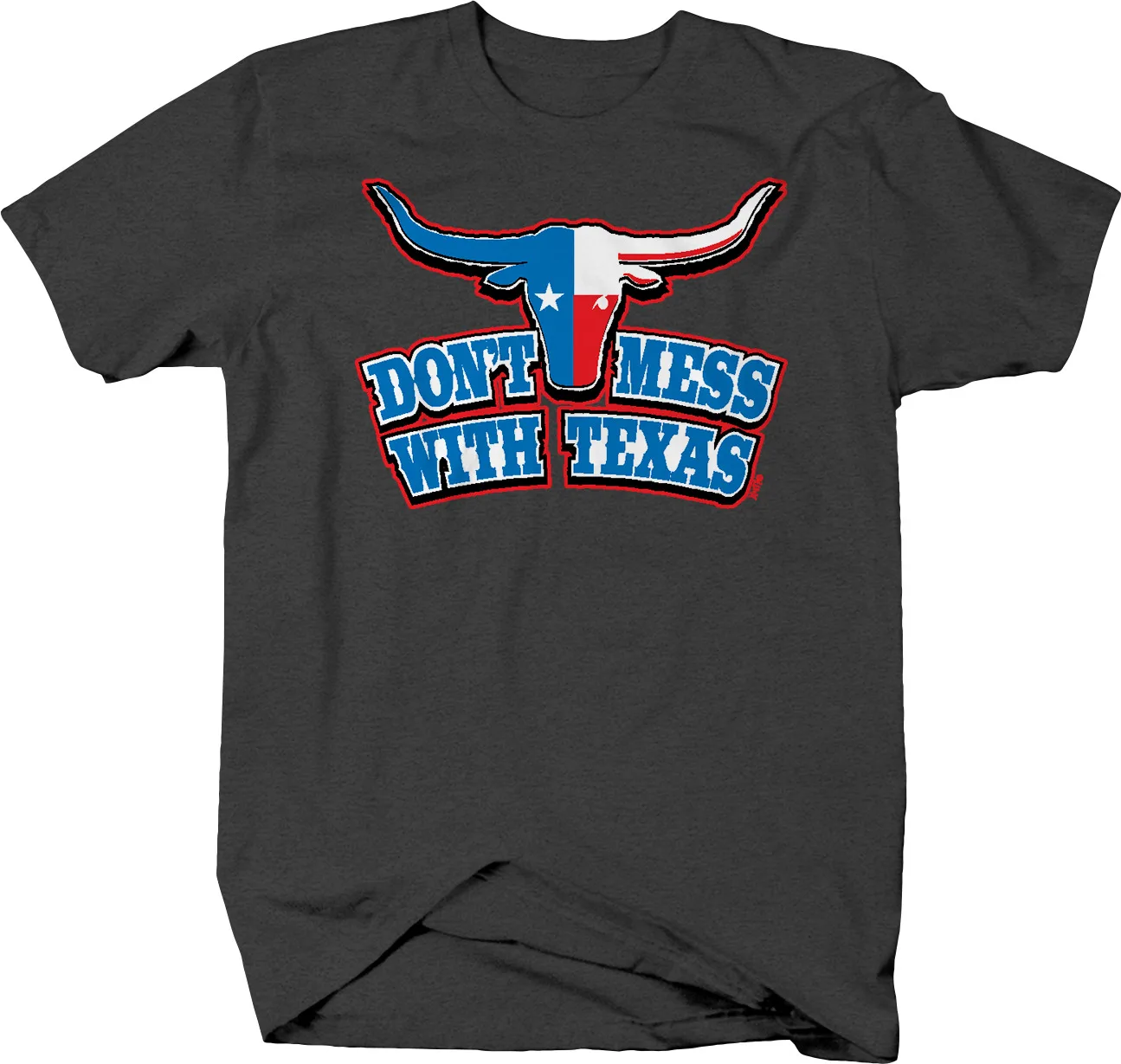 Non Mess With Texas Red White And Blue Longhorn Bull Cow T Shirt Per Uomo Maniche Lunghe