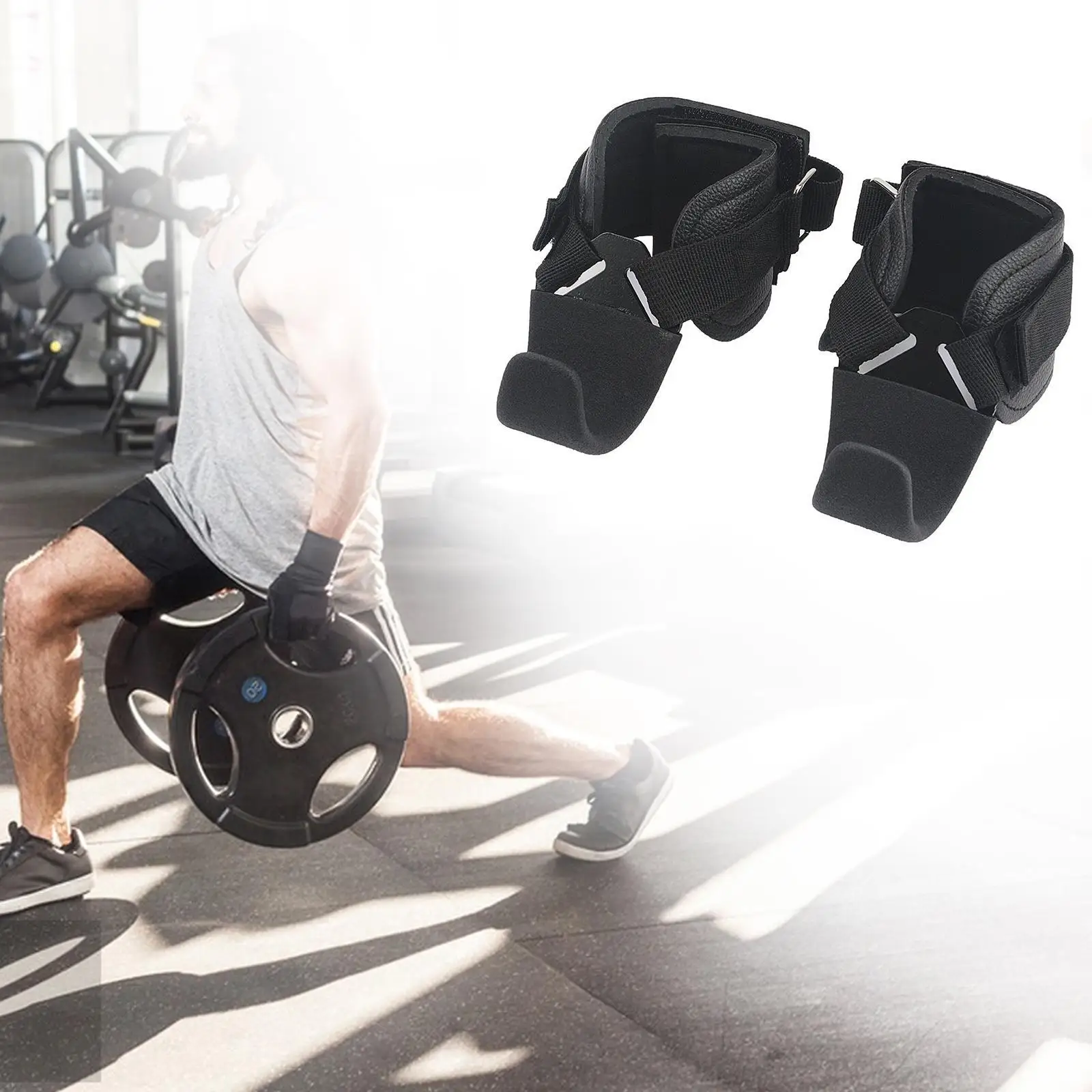 역도 후크 쌍 실용적인 조절 그립 당겨 바 걸이 후크 어깨 걸이 강도 훈련 피트니스 체육관 데드리프트