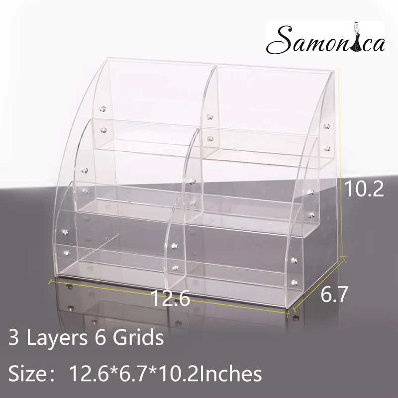 

3 Layers 6 Grids Mask Jewelry Storage Display Stand Cosmetic Organizer Storage Rack Detachable Shelf Counter Display Equipment