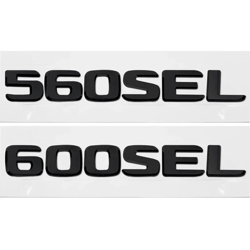 메르세데스 벤츠 230E 300E 300SEL 300SE 500SEL 560SEL 600SEL 배지용 ABS 자동차 펜더 트렁크 레터 엠블럼 테일 넘버 스티커