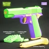 Throw Shell Toy Gun Luminous Manual Pistol M1911 Colt Anti-stress Fidget Gun Weapons Toy Cannot Shoot for Children Kids Adults 6