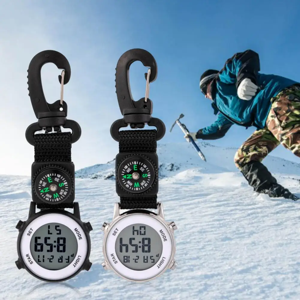

Pocket Watch Multifunctional Quartz Movement Life Waterproof Compass Round Dial Carabiner Pocket Watch Vintage Clock for Camping