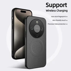 Enhanced Carbon Fiber Texture Magnetic Leather Case - Skin - Friendly, Anti - Drop Cover for Honor X70 (GRAY)