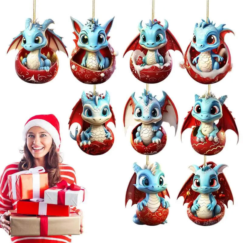

Dragon Egg Hangings 9PCS Cute Ornaments for Christmas Trees Durable Dragon Egg Toy Exquisite Dragon Egg Fidget for Home Desk