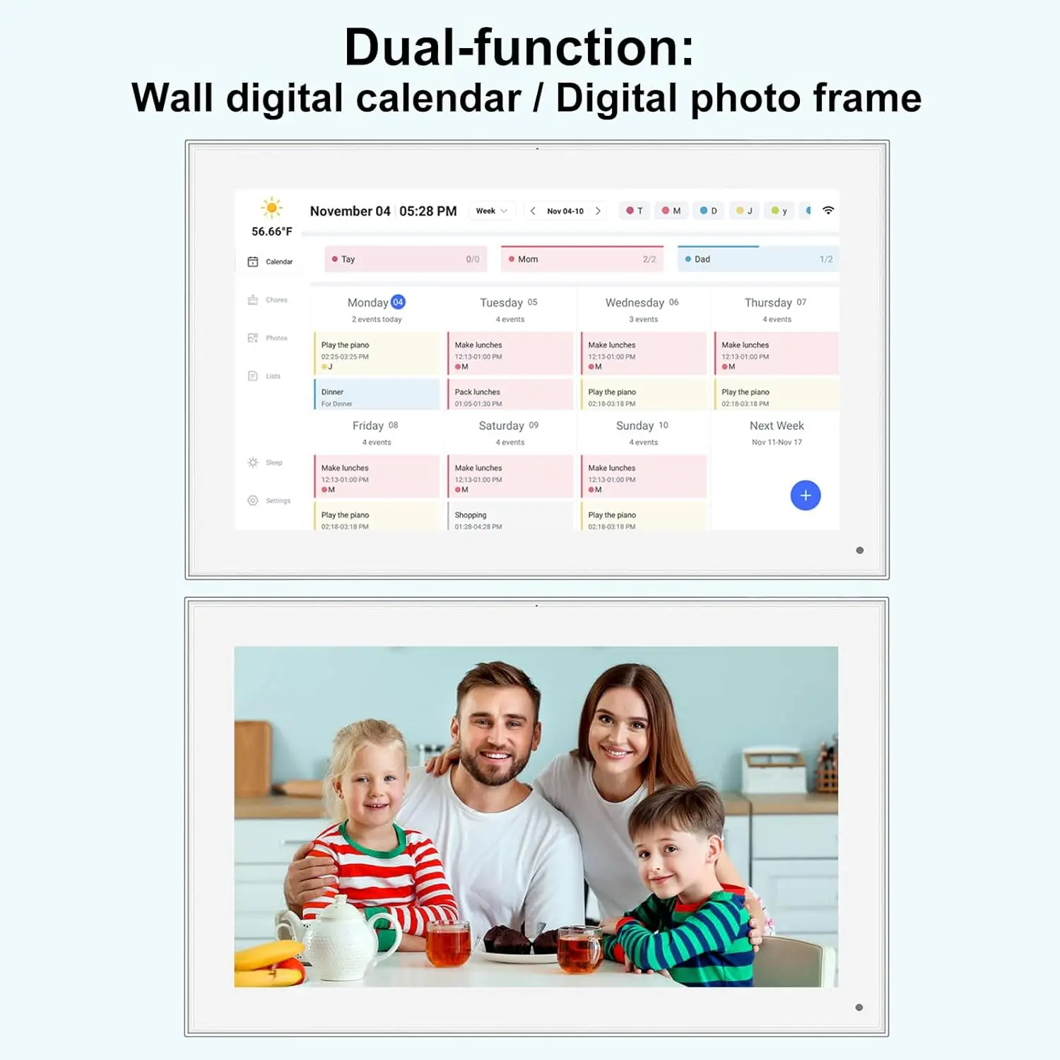 15.6 inch Digital Calendar Touchscreen, Wall Planner, IPS FHD,Smart Family Schedules, Chore Chart, Wall Organizer for Multi-Chil