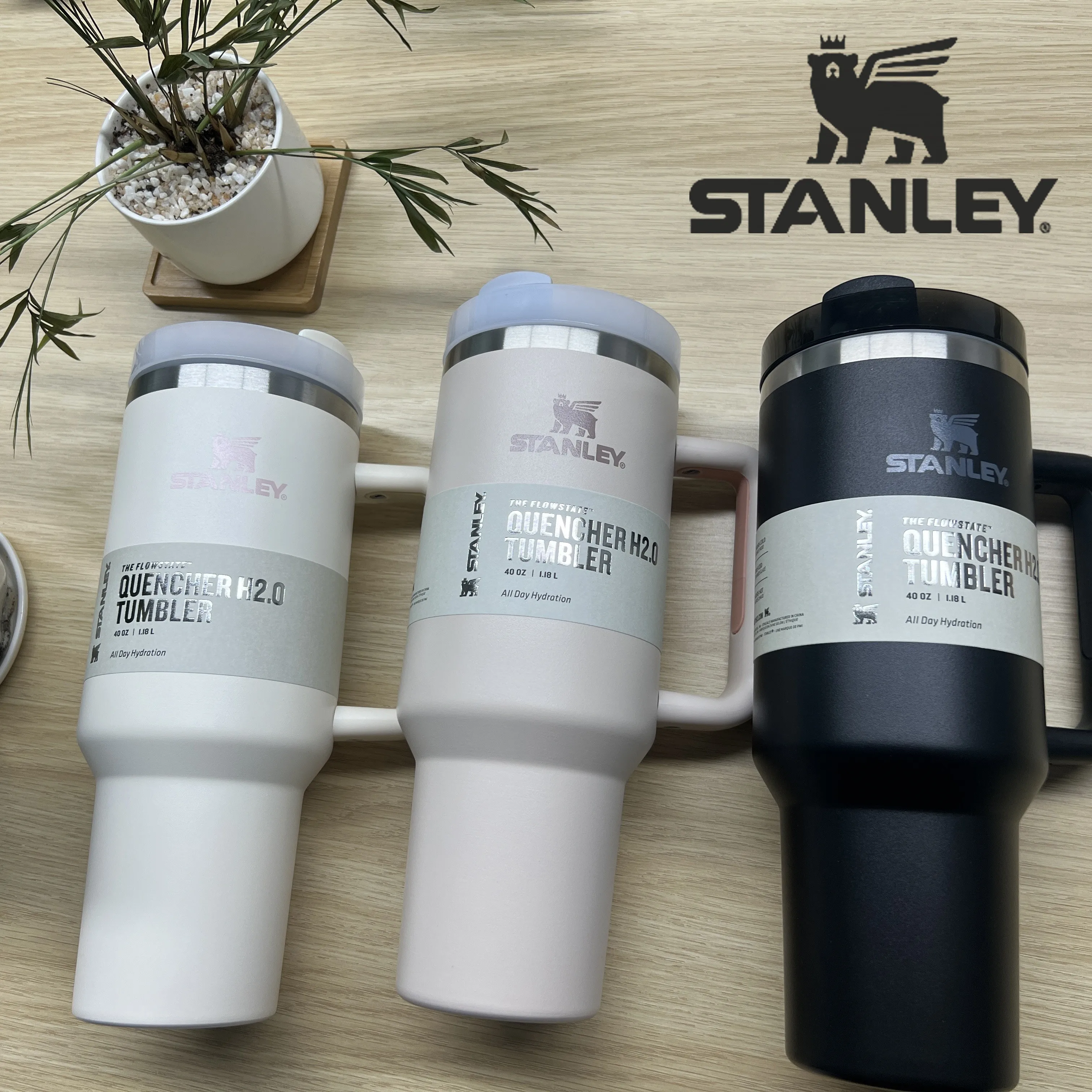 

2024 Stanley Quencher 2.0 Stainless Steel Vacuum Insulated Tumbler with Lid and Straw 40oz Thermal Travel Mug Coffee Hot Cup