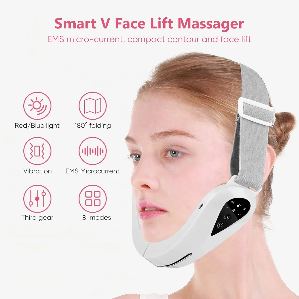 V-Line Lift Up Facial Massager with Red & Blue Light Therapy – Face Slimming & Lifting Device