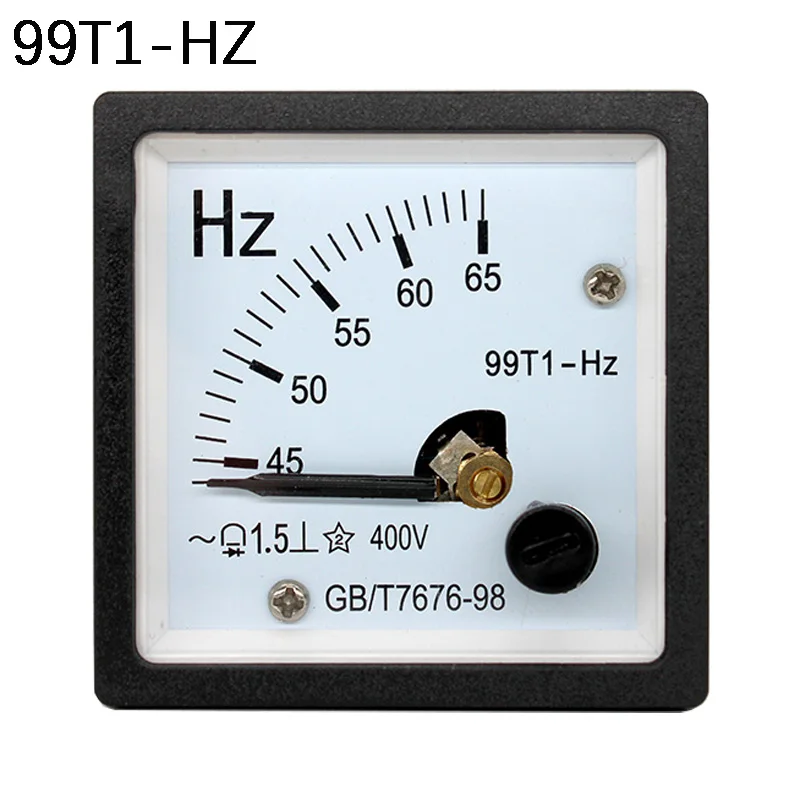 48*48 99T1/SQ48-HZ 45-55HZ 220V 380V 400V Pointer Frequency Measuring Board Meter Pointer Meter AC Hertz 1pcs frequency meter
