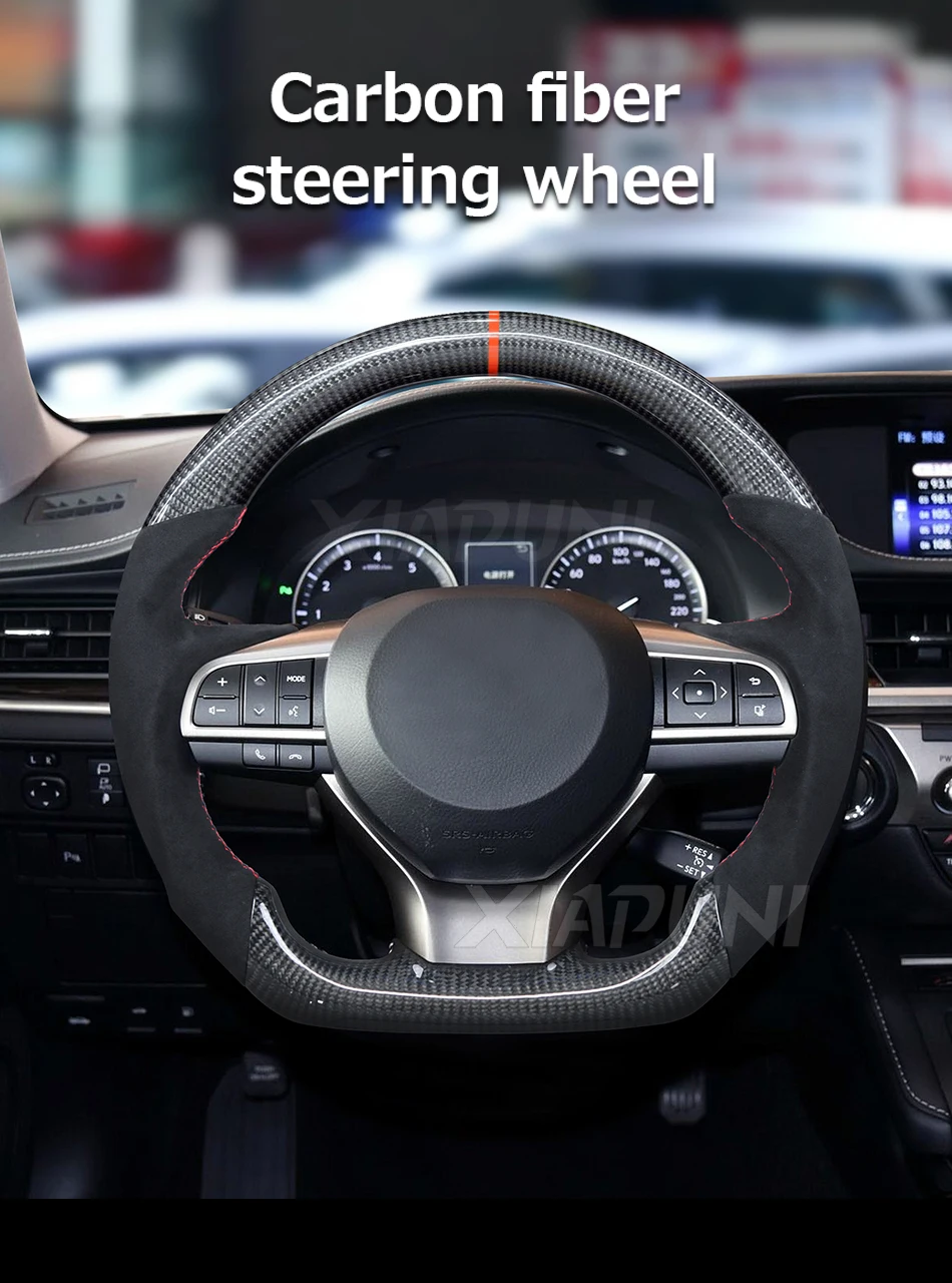 Steering Wheel Fit For Lexus ES 2015-2020/ RX 2016-2020/ LX 2016-2019 Alcantara 100 % Carbon fiber Support Customized - - Racext 17