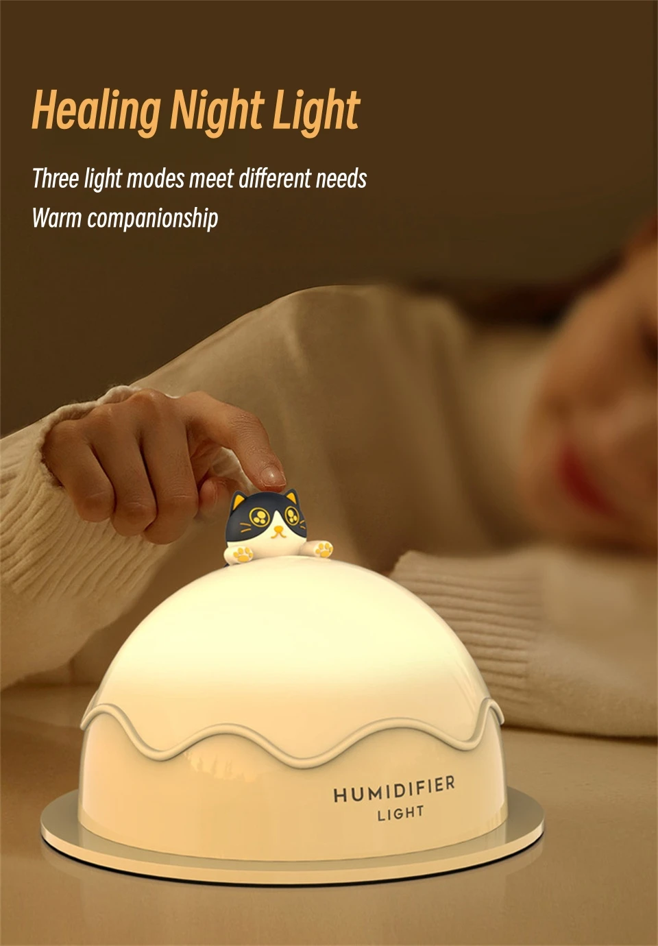 Gadgetoo Cute Cat Air Humidifier Ultrasonic Cool Water Aroma Diffuser For Home Bedroom With Warm Night Light, Usb Mute Humidifier, 250Ml