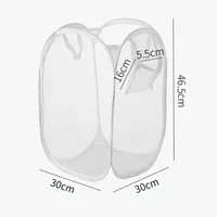 Mesh Foldable Dirty Clothes Basket, Monochrome Minimalist Dirty Clothes Basket, Household Bathroom Laundry Basket 4
