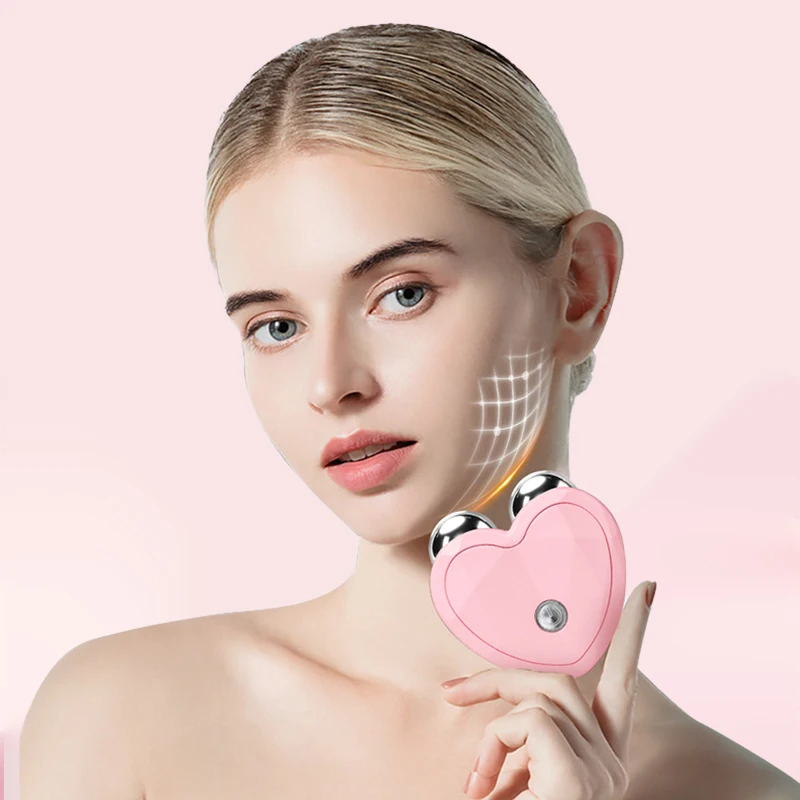 3D Microcurrent Electric Face Massager Lift Roller Mini Facial Lifting Device Sonic Vibration Skin Tighten Massage Beauty Care 6