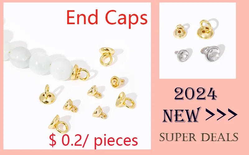 18K vergoldetes Messing 4mm Clam Shell Bead Tip Crimp Ends mit Loop Crimp Perlen für DIY Halskette Schmuckherstellung Zubehör – Detail 1