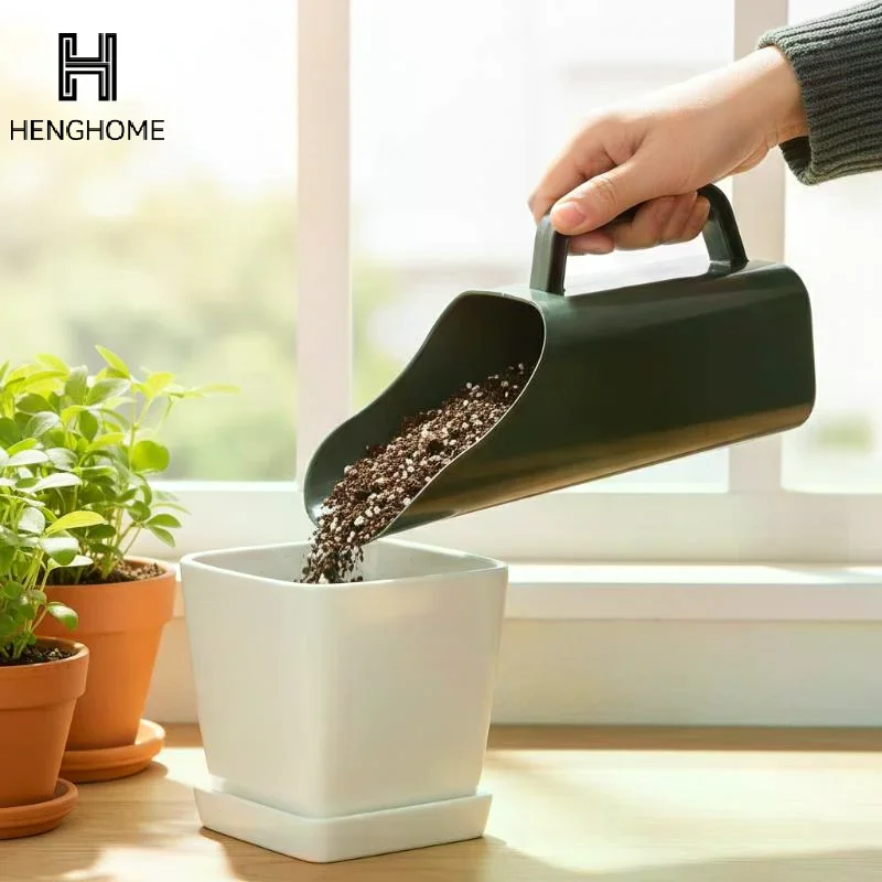 새로운 1개입 식물 흙삽 메쉬 체망 필터 삽 정원 플라스틱 삽 양동이 화분 정원용 손 도구 정원 삽