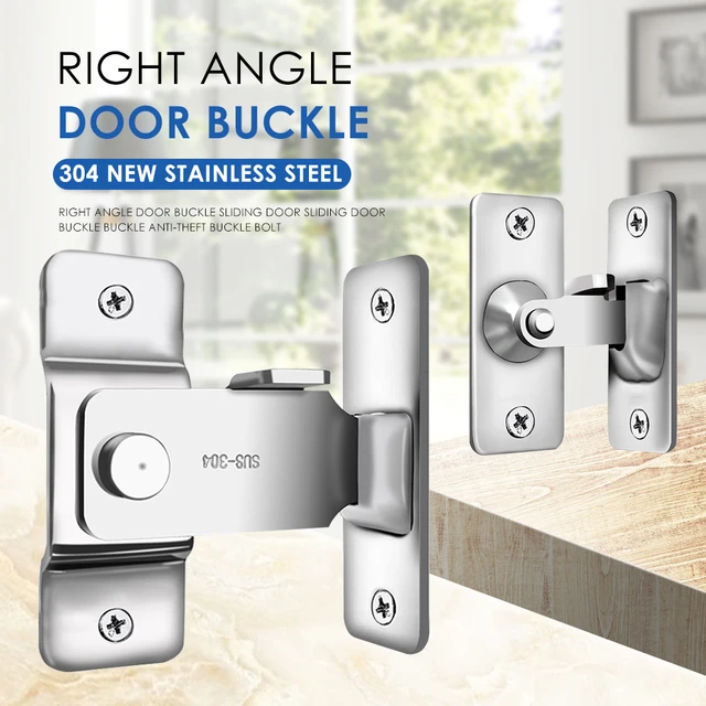 90 Degree Right Angle Door Latch Stainless Steel Door Locks Bolt for Barn Sliding  Door Flip Door Buckles Household Ornaments - AliExpress