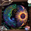 Mystical Colorful Sun and Moon Tarot Card Tablecloth Astrological Divination Altar Cloth Card Game Mat Witchcraft Witchy Decor 1