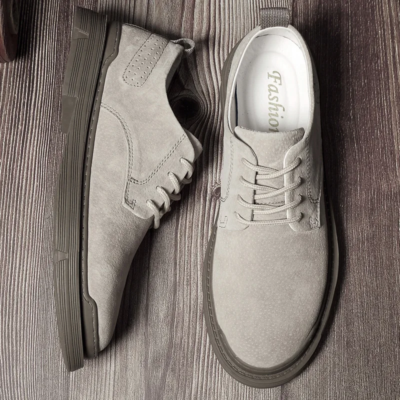 Suede Leather Man Casual Shoes Classic Original Oxford Shoes Comfortable Formal Dress Footwear Men Business Derby Shoe Sneakers 6