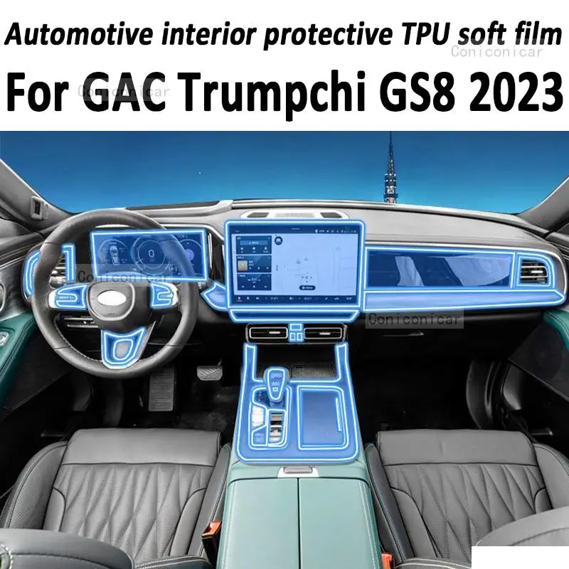 

For GAC Trumpchi GS8 2023 Gearbox Panel Navigation Automotive Interior Screen Protective Film TPU Anti-Scratch Sticker Protect