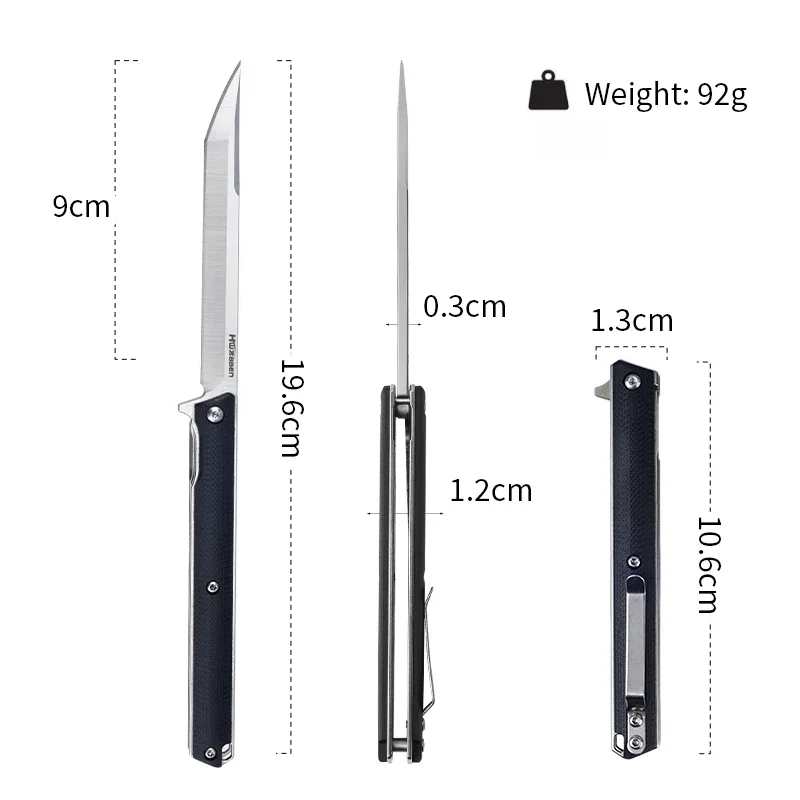 

HWZBBEN J149 Ball Bearing System D2 Blade G10 Handle Small Camping Folding Pocket Survival Knife