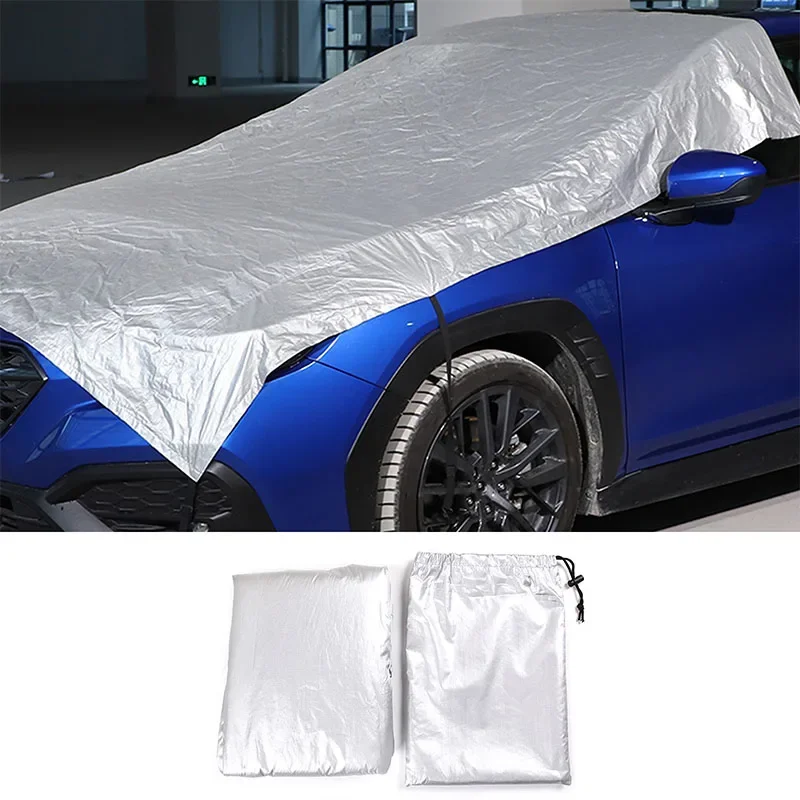 

For 2021-2023 Subaru WRX Polyester taffeta Silver Car Front Shield Snow Protection Sun Protection Cover Car Exterior Accessories