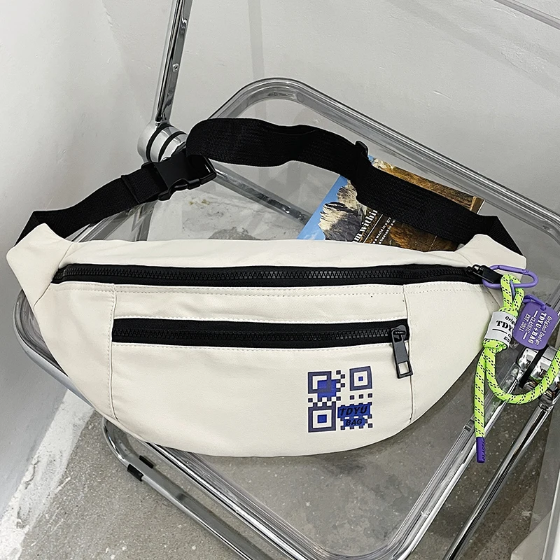 

Nylon Cloth Unisex Shoulder Bags Portable Original Colorful String Pendant Crossbody Bag College Style Waist Bags for Teenagers