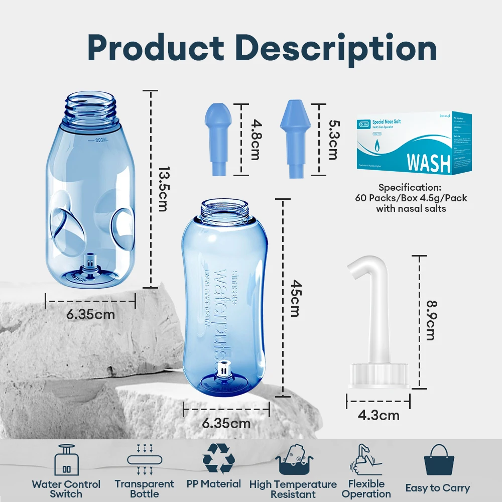 MAMIJOY 330ML Nasal Irrigator Nasal Rinse Bottle Wash Cleaner Nose Protector Avoid Allergic Rhinitis Adults Children nasal irrigator
