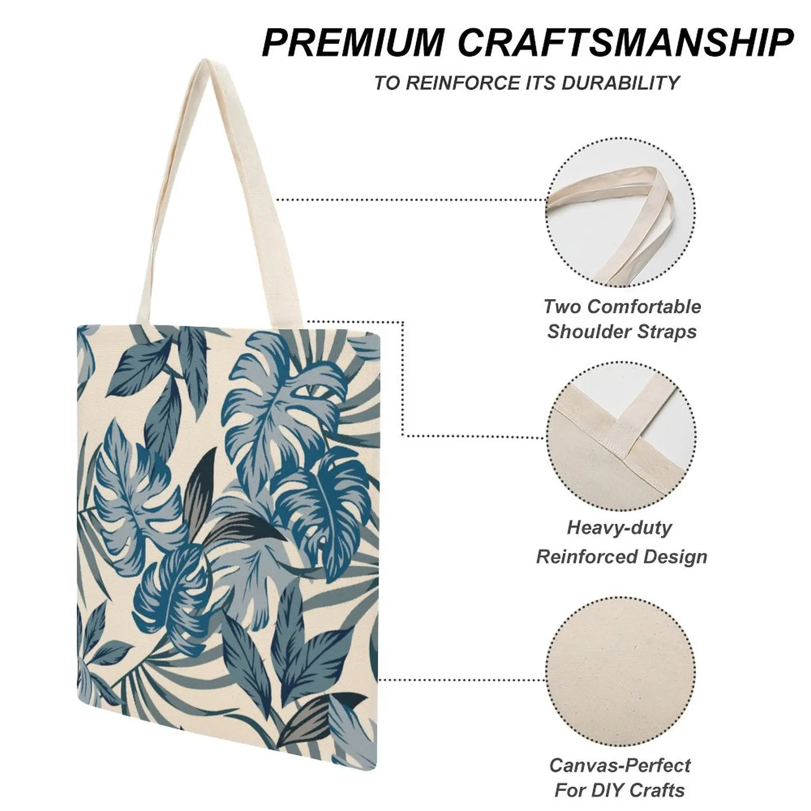 Customized Printed Canvas Shopper Shoulder Bag Canvas Handbags for Women Double-Sided Printing Fashion Shopping Shoulder Bags
