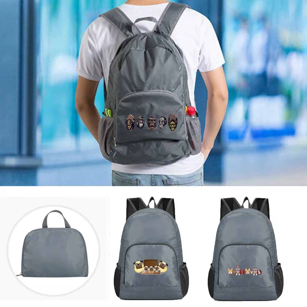 

Portable Foldable Backpack Men Waterproof Travel Climbing Bag Nylon Cartoon Pattern Hiking Backpacks Women Outdoor Sports Bags