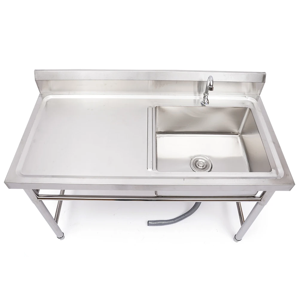Commercial Kitchen Restaurant Sink 304 Stainless Steel Utility Sink 120X60X80cm