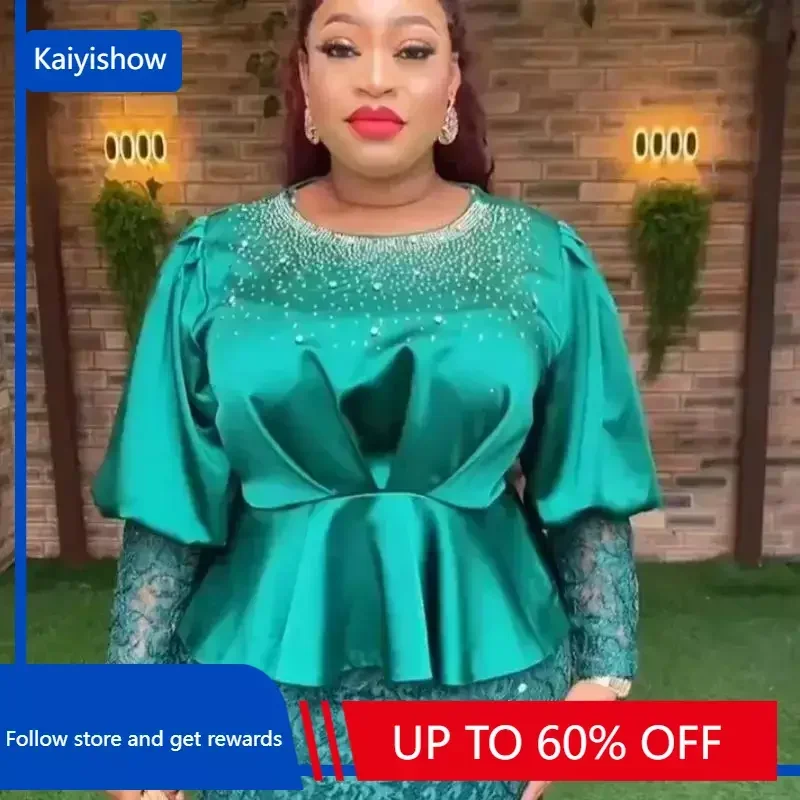 

Женское платье в африканском стиле, новинка 2023, модные кружевные свадебные платья Дашики, Анкара, элегантные турецкие топы и юбки, костюм